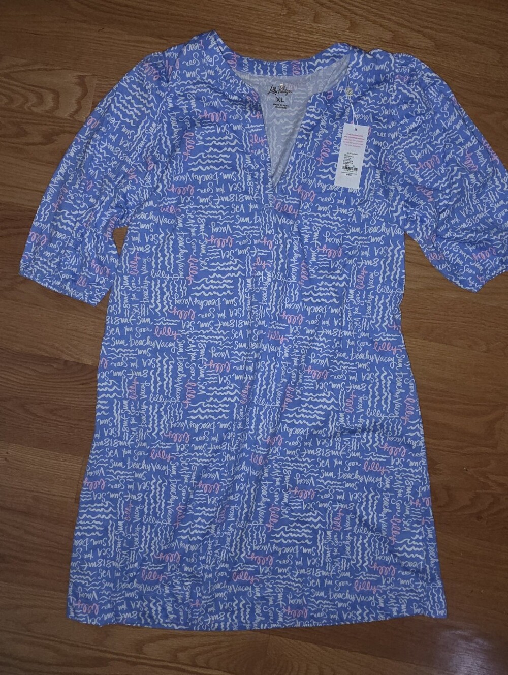 Lilly Pulitzer NWT Colson Dress Sunwashed Blue Seacrets Size L
